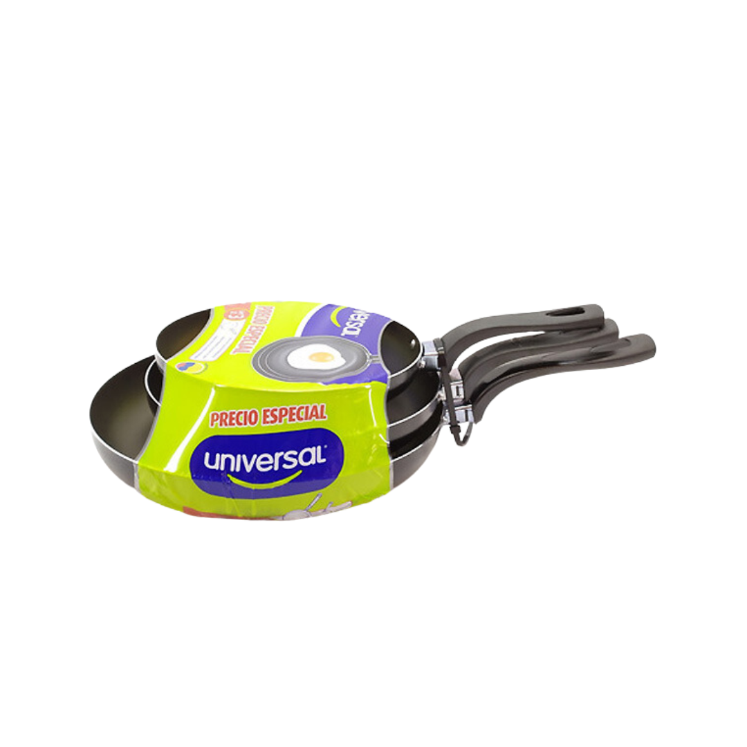 Juego De Sartenes Aliada Universal x3